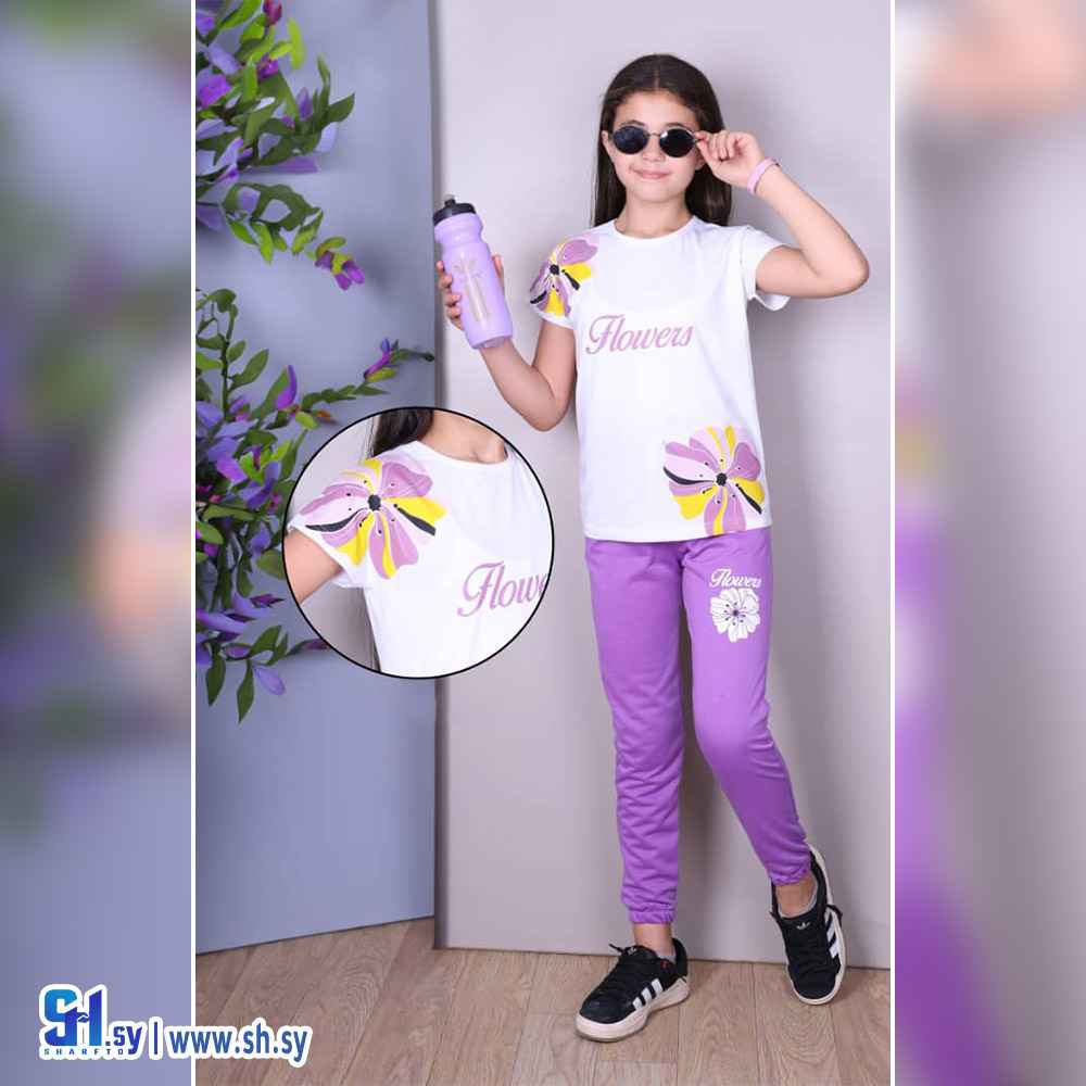 بيجامة بناتي 3 قطع موديل 5342 (زمار مود)