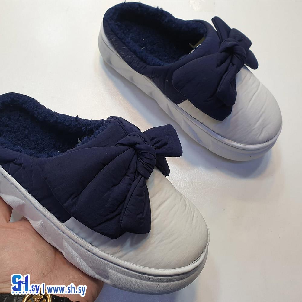 شحاط نسائي ببيونة مبطن فرو  نعل مدروز (أحذية العماد)