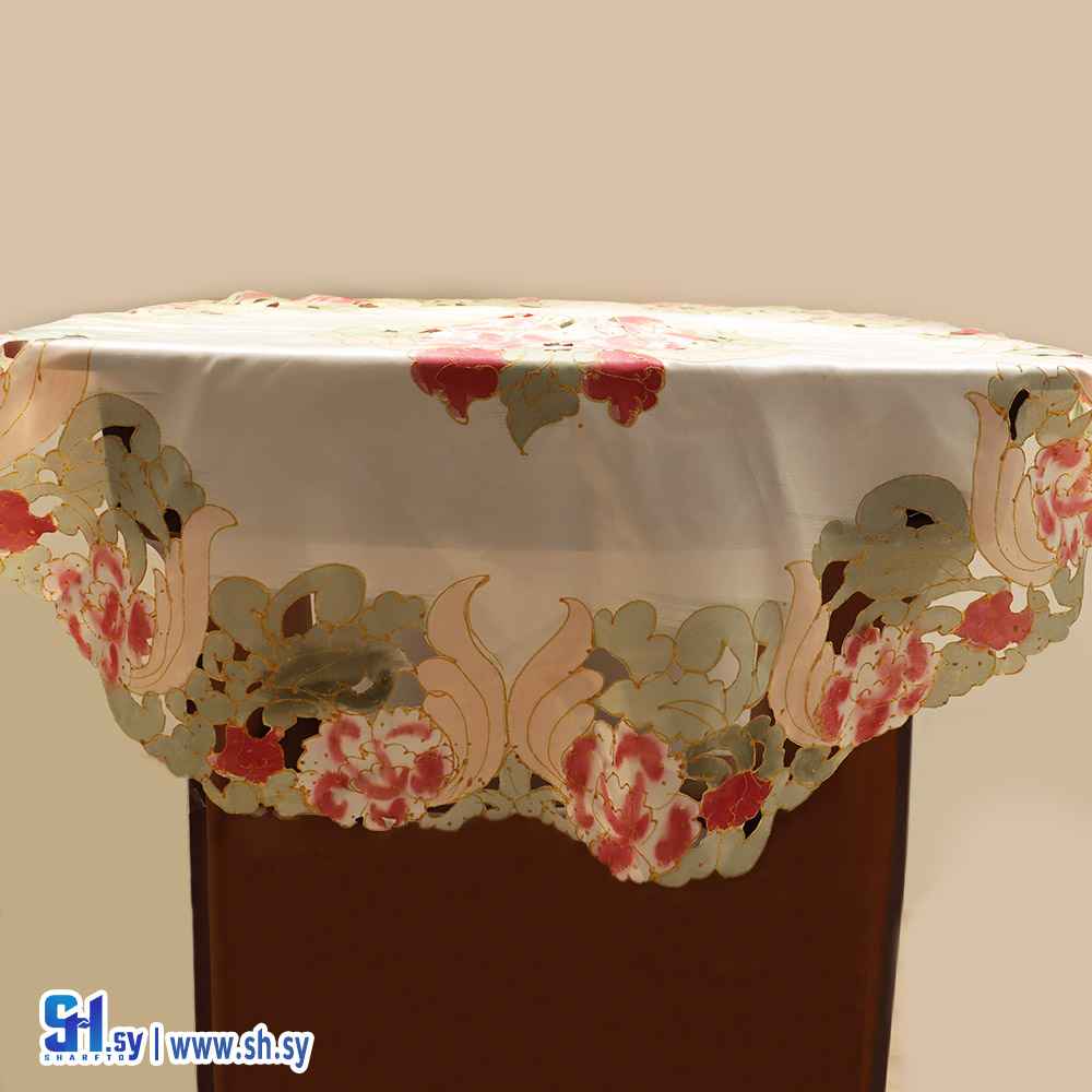 غطاء طاولة دائرية زهر (ريم الحمش)