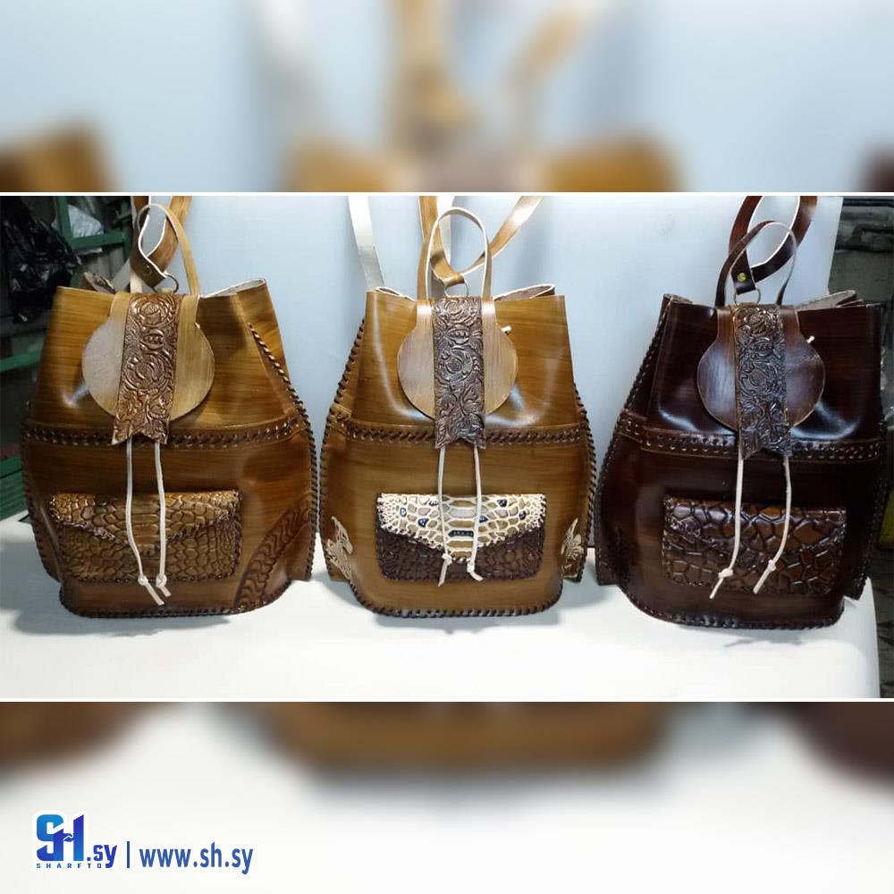 حقيبة ظهر نسائية جلد طبيعي (عصام الحلبي)