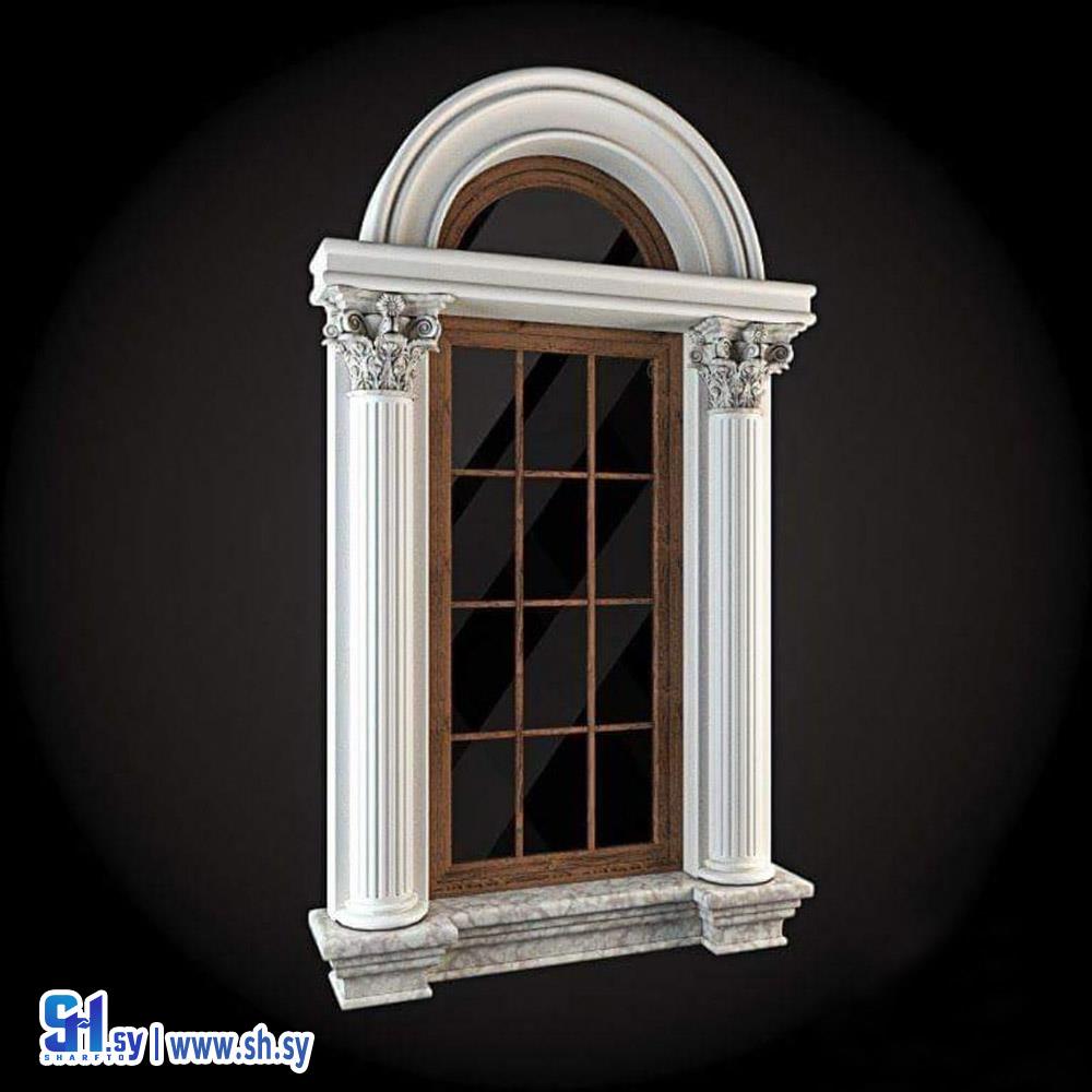 نافذة حجر نحت كرانيش زخرفة 5 (معمل النبك)