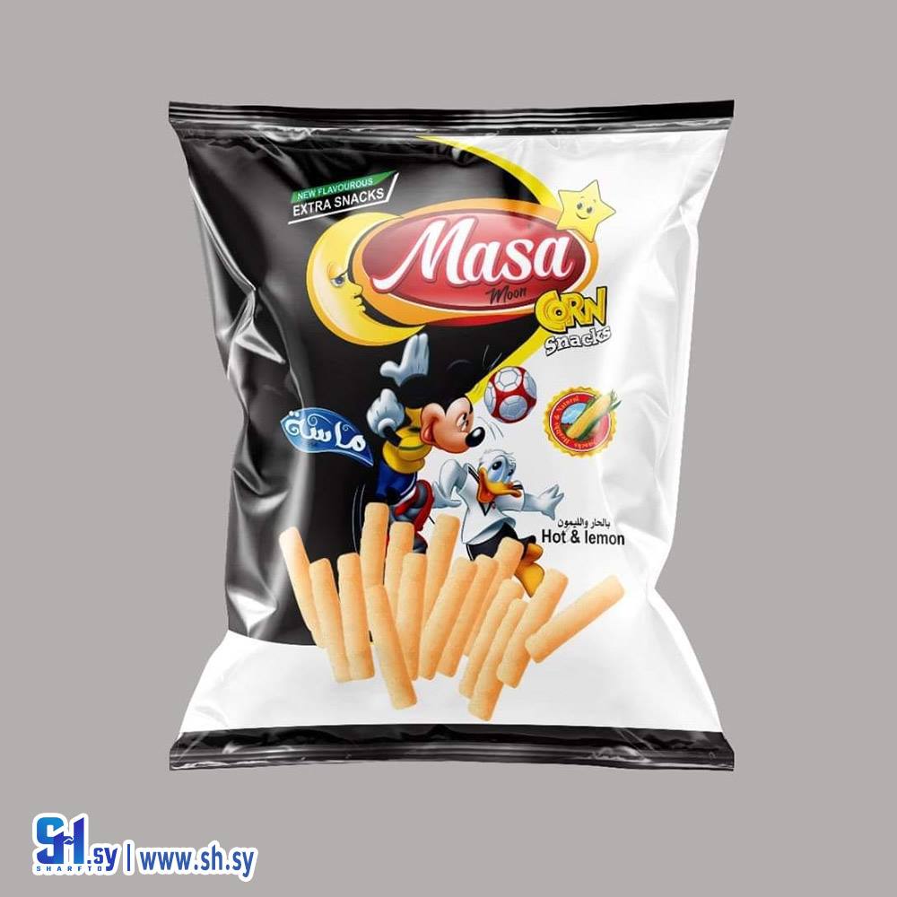 شيبس ماسة بنكهة الحار والليمون صغير (ماسة موون)