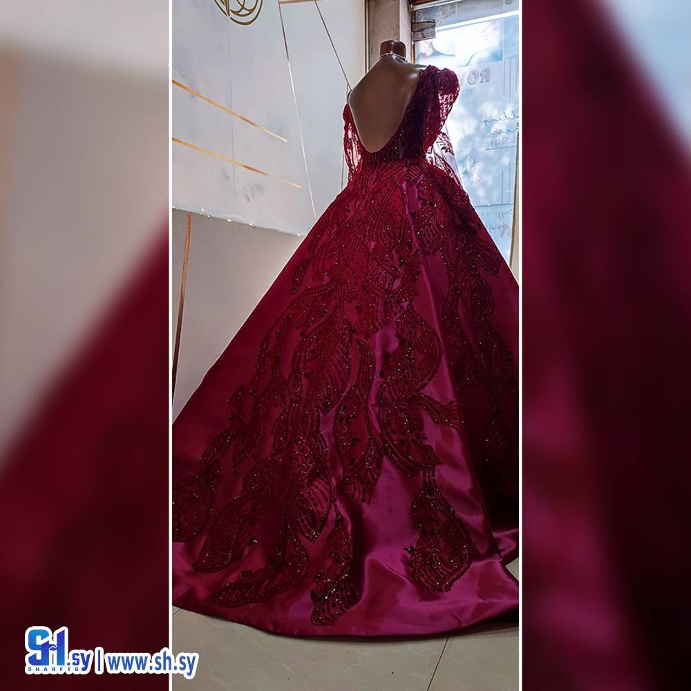 فستان أحمر شك نول (روفانا ستايل)