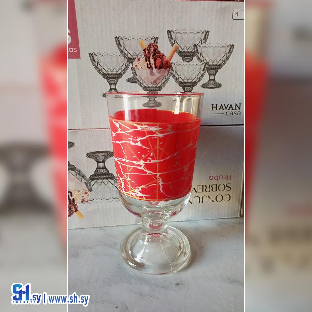 طقم كاسات زجاجية (عصرونية المجد)