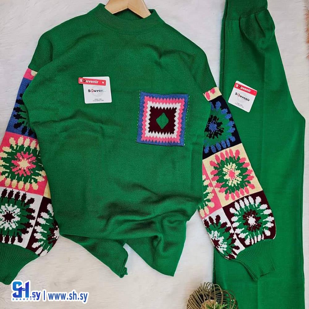 طقم تريكو مطبع (Jessica Moda)