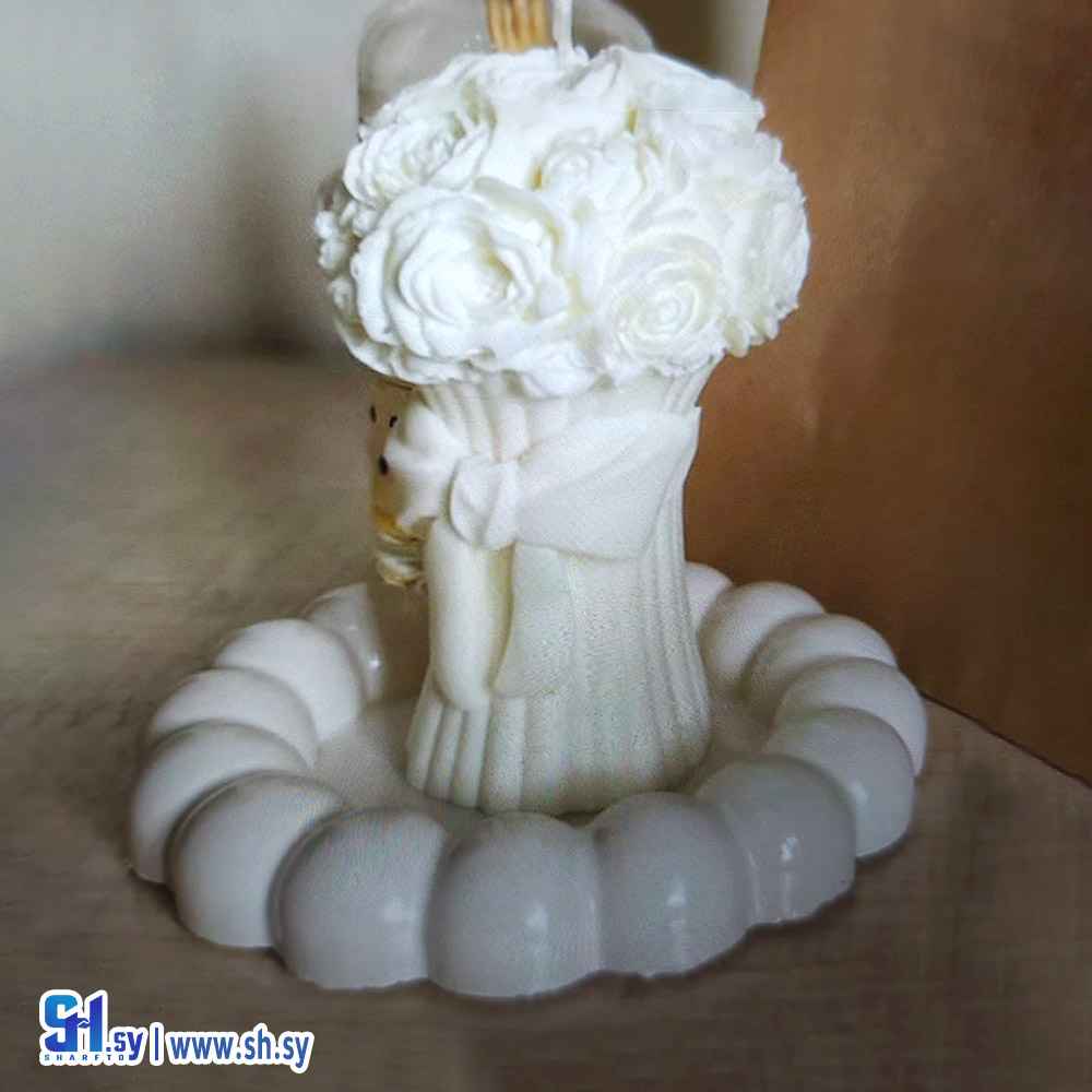 شمعة زينة موديل باقة ورد (رنيم عبود)