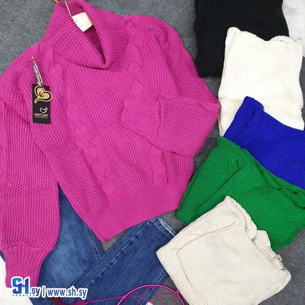كنزة تريكو نسائي قبة عالية (Jessica Moda)