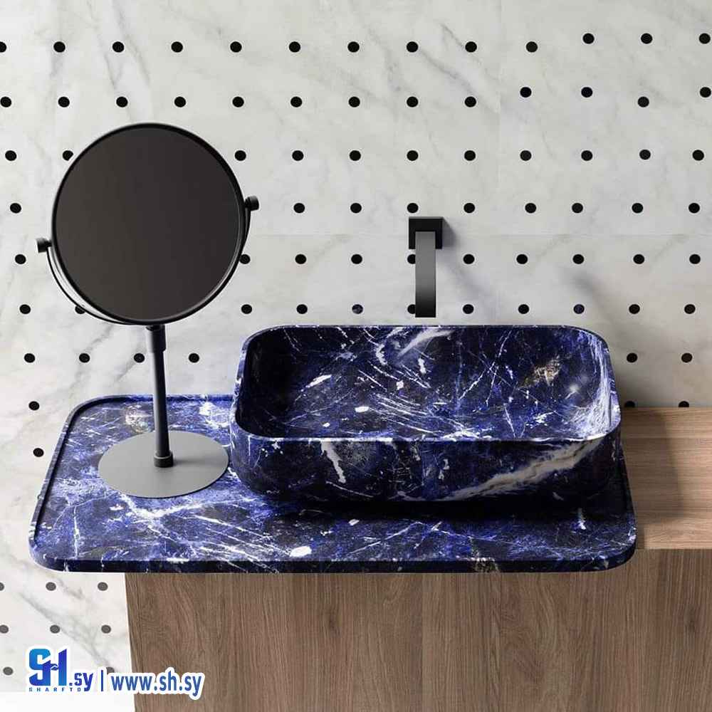 ترس مع حوض رخام نحت من البلاك ماركينا البرازيلي (الحاج ماجد سلام و أولاده للرخام و الغرانيت)