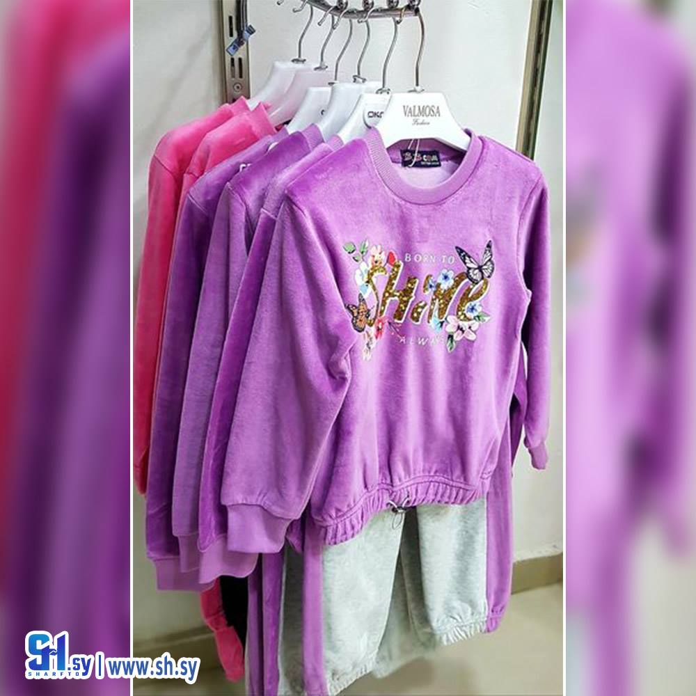 بيجامة مخمل بناتي (Pink&Blue)