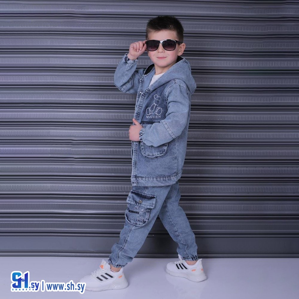 طقم صبياني جينز موديل 3061 (ألبسة سوا)